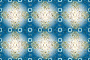 Geleneksel klasik altın pürüzsüz desen. Barok tarzında kusursuz bir doğulu süsü. Tarafsız, mavi ve sarı renklerde altın elementler.