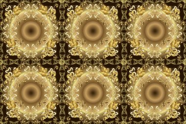 Barok tarzında kusursuz bir doğulu süsü. Tarafsız, bej ve kahverengi altın elementlerle geleneksel klasik altın desen.
