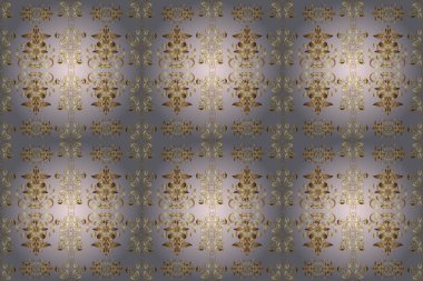 Paisley 'ler zarif çiçeksiz arka plan duvar kâğıdı çizimleri güzel, modaya uygun, modern, üç boyutlu sanat eseri, altın ve gri, nötr ve bej desenli çiçek yaprakları, süsler..