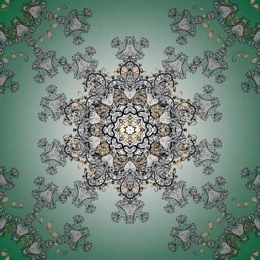 Arabesk ile klasik model. Kusursuz. Arabesk ve çiçekli doğu vektör deseni. Beyaz, nötr ve mavi renk süsleme elementleri üzerine geleneksel klasik.