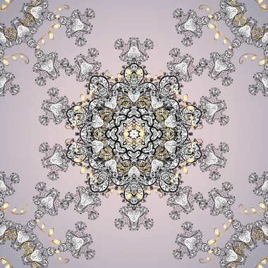 Dekoratif tasarım dövme nötr, beyaz ve gri renkli. Klasik Barok dönemi monogram çiçek süsü yaprağı tomarı oymalı retro çiçek deseni. Filigran vektör heraldik kalkan. Kusursuz..