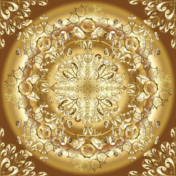 Kwiatowy Ornament Brokatowy Wzór Tekstylny Szkło Metal Kwiatowym Wzorem Beżowym — Zdjęcie stockowe