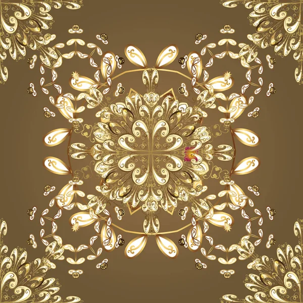 Nahtlose Orientalische Ornamente Stil Des Barock Traditionelle Klassisch Goldene Muster — Stockfoto