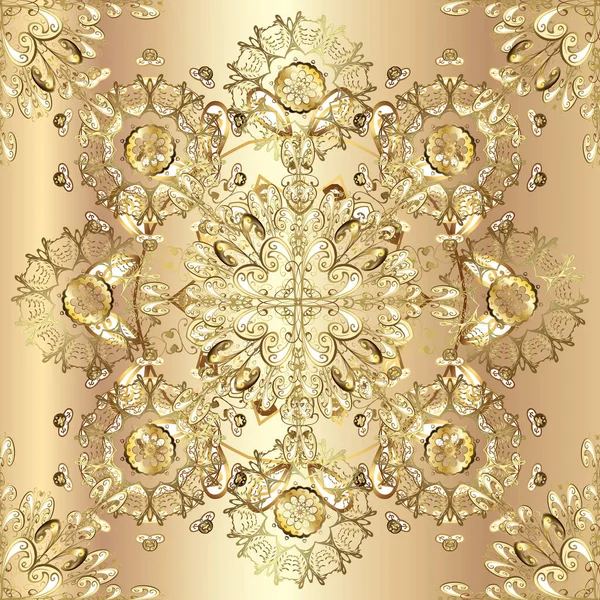 Çiçek süsü kumaş deseni, cam, çiçek desenli altın elementli metal. Klasik altın pürüzsüz desen.