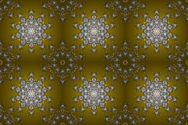 Herhangi bir tasarım projesi için. Kahverengi, yeşil ve beyaz renklerde raster deseni. Kusursuz. Kumaş, kağıt ve ambalaj için uygun. Tamamen düzenlenebilir.