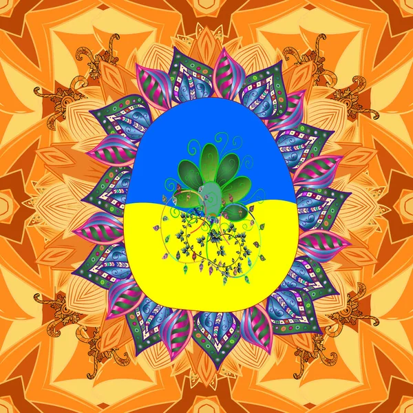 Abstract Bom Fundo Liberdade Estilo Ucraniano Laranja Azul Amarelo Cores — Fotografia de Stock