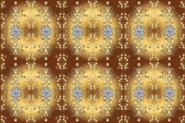 Barok tarzında kusursuz bir doğulu süsü. Kahverengi, sarı ve bej renklerde geleneksel klasik, kusursuz desen.