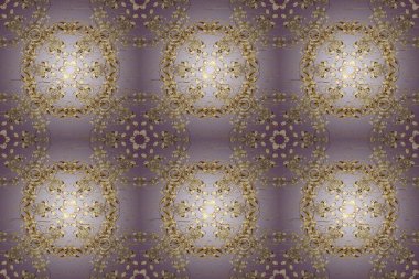 Tarafsız, bej ve kahverengi renklerde altın elementlerle kusursuz klasik desen. Noel, kar tanesi, yeni yıl 2019.