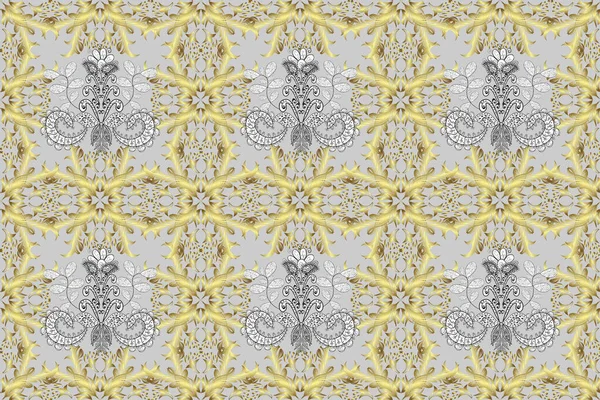 Seamless Pattern Golden Elements Gold Template Floral Classic Texture Royal — Stock Photo, Image