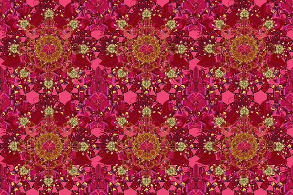 Arabic Mandala Pattern Brown Pink Red Colors Colored Ethnic Texture — Stock Photo, Image