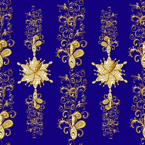 Elegante Modello Classico Modello Blu Marrone Giallo Dorato Sfondo Astratto — Foto Stock