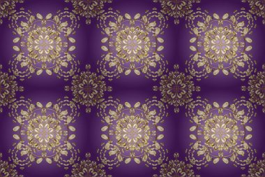 Vektör çizim. Altın elemanları ile bir renk üzerinde Vintage seamless modeli.