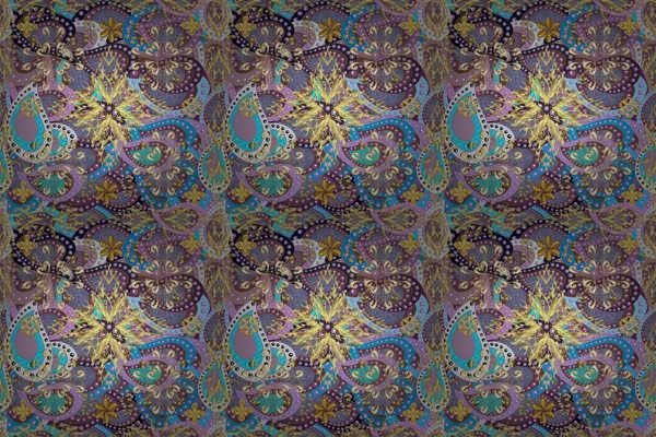 Patrón Colores Violetas Con Elementos Dorados Patina Elemento Sin Costura —  Fotos de Stock