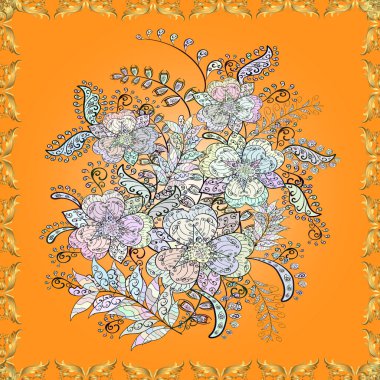 Küçük çiçekte güzel bir çiçek deseni var. Çiçekli, suluboya desenli kusursuz çiçek deseni. Desen.