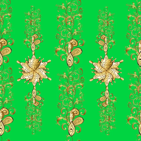Design Elegante Brilhante Sem Costura Marrom Amarelo Verde Padrão Flor — Fotografia de Stock