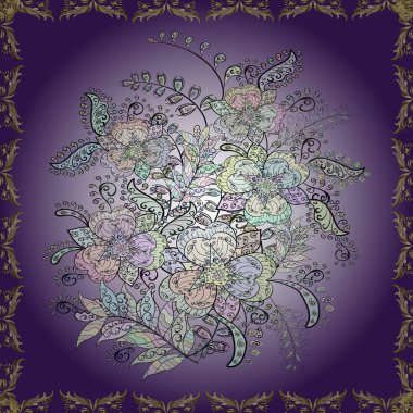 Kusursuz süs izi. Vektör Henna tarzı. Tebrik kartı geçmişi, boyama kitabı, arkaplan ve tekstil için kullanılabilir. Sınır Kızılderili çiçekli paisley patten. Etnik Mandala havlusu.