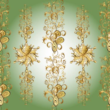 Düz Çiçek Elementleri Tasarımı. Renkli Bahar Temalı Kusursuz Arkaplan. Vektör çizimi. Güzel kumaş deseni. Karalama çiçeği. Zentangle soyut çiçekleri.