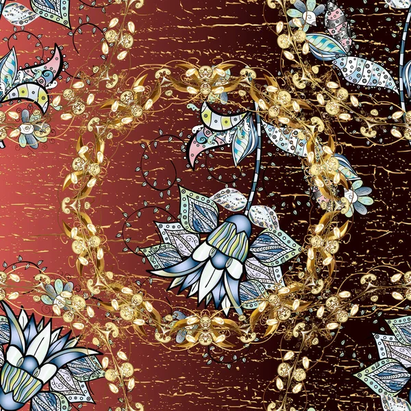 Grens Indiase Bloemen Paisley Patten Naadloze Ornament Print Etnische Mandala — Stockfoto