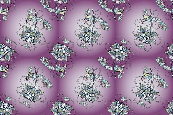 花のシームレスなパターンのイラスト 中性の色で谷の花 — ストック写真