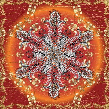 Fantezi çiçekli kusursuz desen, doğal duvar kağıdı, çiçek desenli kıvrım çizimi. Paisley el çizimi elementler. Ev dekoru. Vektör çizimi. Klasik tarzda..