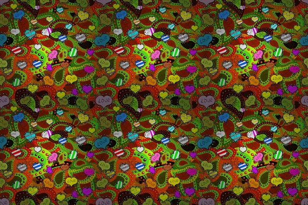 Мистецтво Дизайну Текстури Фону Ручна Намальована Ілюстрація Мультиплікаційному Стилі Червоному — стокове фото