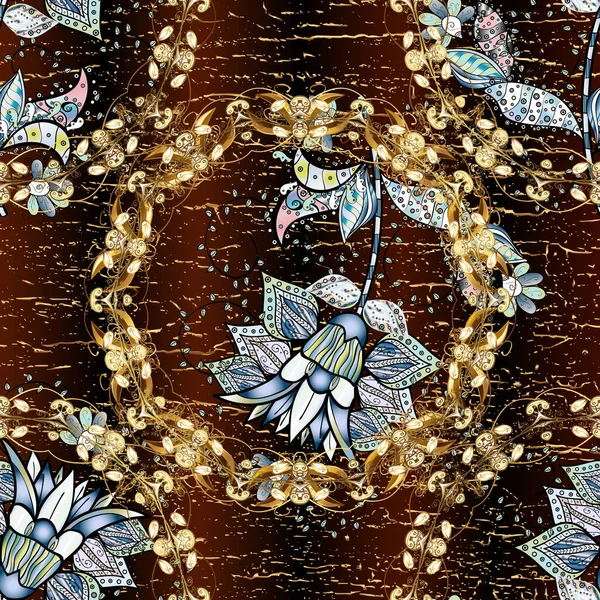 Naadloos Patroon Voor Web Textiel Wallpapers Eenvoudige Stijl Vintage Bruin — Stockfoto