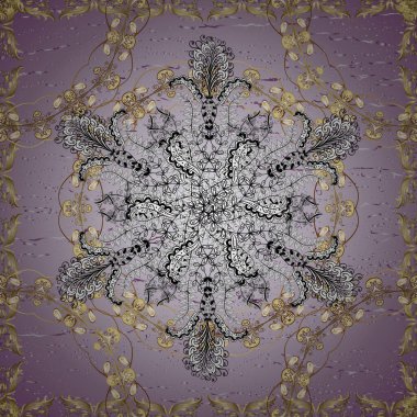 Vektör çizimi. Kumaş ve tekstil için harika, duvar kağıdı, ambalaj ya da her istenen fikir için. Eski model. Gri, beyaz ve nötr süslemeli, çiçeksiz desen. Geleneksel, Etnik, Türk, Hint motifleri