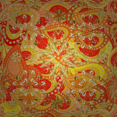 Fantezi çiçekli kusursuz desen, doğal duvar kağıdı, çiçek desenli kıvrım çizimi. Ev dekoru. Klasik tarzda hem de. Vektör çizimi. Paisley el çizimi elementler.