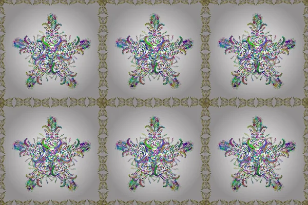 Σχεδιασμός Επίπεδων Στοιχείων Λουλούδι Απρόσκοπτη Floral Pattern Στην Απεικόνιση Raster — Φωτογραφία Αρχείου