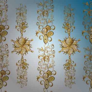 Mavi, nötr ve beyaz süslemeli, çiçeksiz desen. Kumaş ve tekstil için harika, duvar kağıdı, ambalaj ya da her istenen fikir için. Vektör. Eski model. Geleneksel, Etnik, Türk, Hint motifleri.