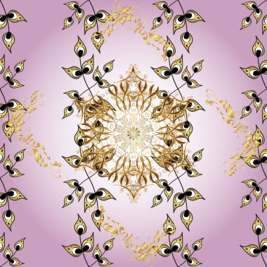 Gri, sarı ve nötr renklerde bir resim. Çizim, karalama, karalama. Çiçek deseni. Gösterişli süs bahçesi. Vektör çizimi. Sonsuz. Çiçeksiz arkaplan.