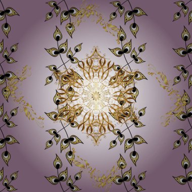 Şirin bak. Kusursuz. Klasik tarzda hem de. Vektör çizimi. Lüks Geometrik Desen. Resimler sarı, nötr ve gri renklerde.