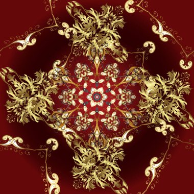 Soyut lüks arka plan, zarif davetiye davetiyesi, davetiye, arka plan kapağı illüstrasyonu. Kusursuz. Kahverengi, sarı ve kırmızı renkli bir resim. Vektör illüstrasyonu.