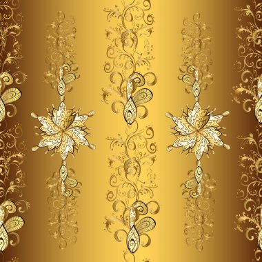 1920-30 motifleri. Lüks klasik illüstrasyon. Fan pulları süs eşyası. Vektör çizgisi tasarımı. Güzel arka planlar. Kahverengi, bej ve sarı renklerde Art Deco desenleri. Geometrik dekoratif dijital kağıtlar.