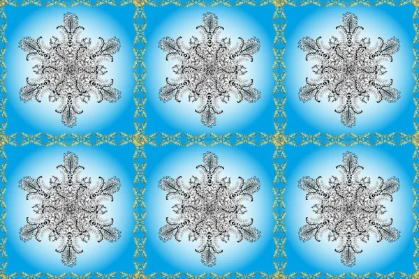 Bezešvé Orientální Pěkný Vzor Arabesky Květinové Prvky Obrázky Modré Neutrální — Stock fotografie