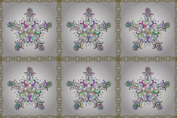 Colour Spring Theme Seamless Pattern Background Flat Flower Elements Design — Stock Photo, Image