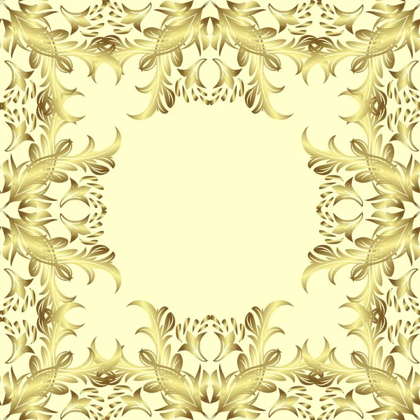 Gouden Textielprint Naadloos Patroon Oosterse Ornament Islamitisch Ontwerp Bloementegels Gouden — Stockfoto
