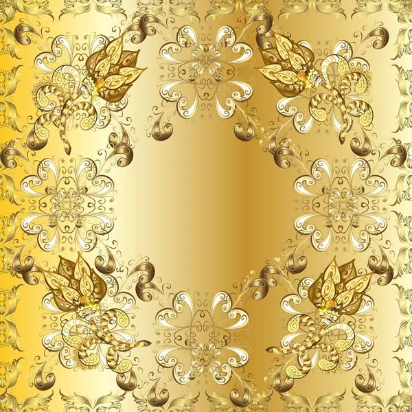 Vektorillustration Für Einladungen Karten Webseiten Orientalisches Stilelement Goldenes Element Auf — Stockvektor