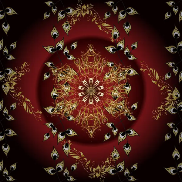 Εικονογράφηση Διανύσματος Απρόσκοπτη Μεσαιωνική Floral Βασιλικό Μοτίβο Διακοσμητική Συμμετρία Αραβικό — Διανυσματικό Αρχείο