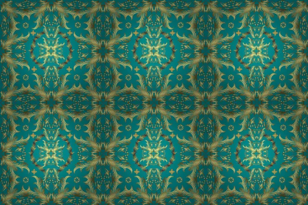 Színes Keleti Mozaik Klasszikus Virágmotívummal Geometriai Díszítéssel Zökkenőmentes Raszter Illusztráció — Stock Fotó