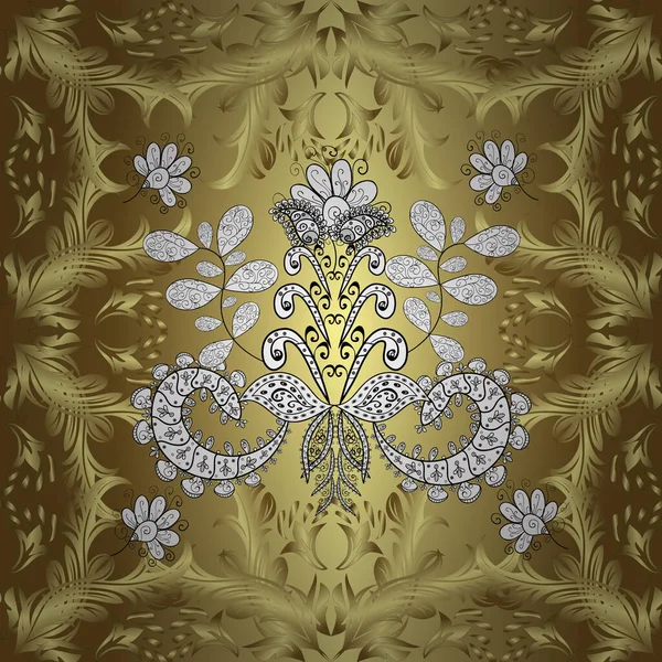 Classic Style Beautiful Pattern Textile Scrapbooking Seamless Baroque Style Vector — 스톡 벡터