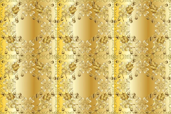 Kusursuz Oryantal Klasik Altın Desen Tarafsız Bej Sarı Renklerde Altın — Stok fotoğraf