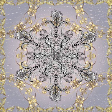 Lüks, kraliyet ve Viktorya dönemi konsepti. Beyaz, gri ve nötr yerine altın rengi klasik barok çiçekli desenler. Altın element beyaz, gri ve nötr renklerde. Süsleme.