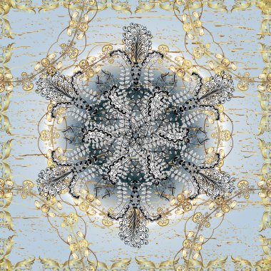 Tekrarlayan elementlerle kusursuz soyut arkaplan. Gri, beyaz, nötr ve altın desenli. Zarif klasik desen.