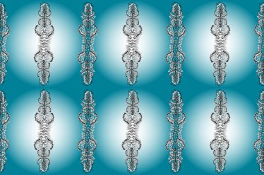 Çiçekli karalama şeklinde bir desen. Yumuşak, yaz çiçekleri beyaz, mavi ve nötr renklerde.