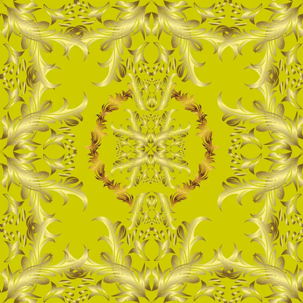 Abstrakter Hintergrund Mit Goldenen Sich Wiederholenden Elementen Auf Braunen Gelben — Stockfoto