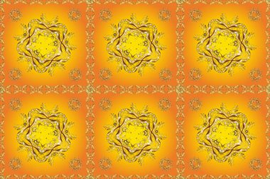 El yapımı dekoratif çerçeve, albüm kapağı, tebrik kartı, klasik Art deco tarzı. Altın karalama fantezi yapraklarından elde edilen soyut çiçek çelenkleri ve turuncu, sarı ve kahverengi renkte çiçekler..