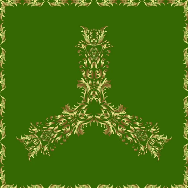 Geometrik desen. Kusursuz bir süs. Doğrusal desen. Tekrarlanan karalamalar. Vektör. Vektör. Çizim, karalama, karalama sarı, nötr ve yeşil renkler. Dantel desenli. Kraliyet tarzı. Klasik tarzda..