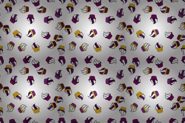 Mor, siyah ve beyaz yemek posterleri tasarlamak için izole edilmiş renkli kek. Tatlı keklerden ve keklerden arınmış..