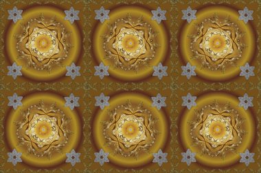 Geleneksel klasik altın pürüzsüz desen. Barok tarzında kusursuz bir doğulu süsü. Kahverengi, bej ve sarı renklerde altın elementler.